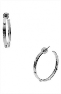 Michael Kors Heritage Astor Medium Screw Hoop Earrings, Silver Michael Kors Heritage Astor Medium Screw Hoop Earrings, Silver