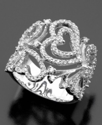 Enthusiasm for style created from the heart. This stunning diamond ring from Effy Collection features round-cut diamonds (9/10 ct. t.w.) set in 14k white gold. Enthusiasm for style created from the heart. This stunning diamond ring from Effy Collection features round-cut diamonds (9/10 ct. t.w.) set in 14k white gold.