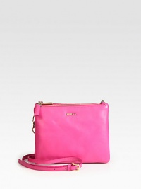 EXCLUSIVELY AT SAKS. A perfectly-sized design made of smooth leather, impeccably crafted in Italy by skilled artisans. Adjustable leather and chain shoulder strap, 22½-24 dropTop zip closureThree inner compartmentsFully lined8½W X 6H X 2DMade in Italy EXCLUSIVELY AT SAKS. A perfectly-sized design made of smooth leather, impeccably crafted in Italy by skilled artisans. Adjustable leather and chain shoulder strap, 22½-24 dropTop zip closureThree inner compartmentsFully lined8½W X 6H X 2DMade in Italy