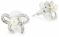 Carolee Pearl and Crystal Basics Small Bow Earrings Carolee Pearl and Crystal Basics Small Bow Earrings