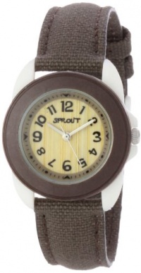 Sprout Women's ST1018BNIVBN Eco-Friendly Corn Resin and Brown Organic Cotton Strap Watch Sprout Women's ST1018BNIVBN Eco-Friendly Corn Resin and Brown Organic Cotton Strap Watch