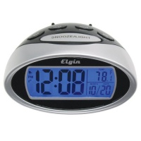 Elgin Battery Powered LCD Alarm Clock with Nap Timer 3408E – Silver Elgin Battery Powered LCD Alarm Clock with Nap Timer 3408E – Silver