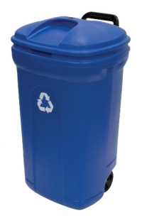 United Solutions 34-Gallon Recycling Trash Can with LId, Blue United Solutions 34-Gallon Recycling Trash Can with LId, Blue