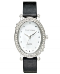 The elegant look of black and silver creates a stunning watch from Charter Club. The elegant look of black and silver creates a stunning watch from Charter Club.