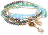 Betsey Johnson Peacock Multi-Row Faceted Bead Stretch Bracelet, 7.5 Betsey Johnson Peacock Multi-Row Faceted Bead Stretch Bracelet, 7.5