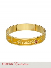 GUESS Gold-Tone Enamel Logo Bangle, GOLD GUESS Gold-Tone Enamel Logo Bangle, GOLD