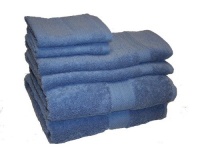 WOW 100-Percent Cotton Extra Dense 750 Gram Per Square Meter 6-Piece Towel Set, Medium Blue WOW 100-Percent Cotton Extra Dense 750 Gram Per Square Meter 6-Piece Towel Set, Medium Blue
