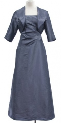 Alex Evenings Slate Blue Sateen Sleeveless Dress With Bolero Jacket 6P Alex Evenings Slate Blue Sateen Sleeveless Dress With Bolero Jacket 6P