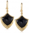 Lauren Harper Collection Midnight 18k Gold, Black Onyx and Diamond Crest Earrings