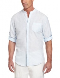 Cubavera Men's Long-Sleeve Banded Collar Woven Shirt With Roll-Up Cubavera Men's Long-Sleeve Banded Collar Woven Shirt With Roll-Up