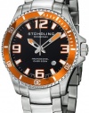 Stuhrling Original Men's 395.33I117 Aquadiver Regatta Champion Professional Diver Swiss Quartz Date Orange Bezel Watch