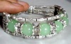 Original Tibetan Jade Bead Tibet Handcrafted Green Jade Bracelet Handmade with Jewelry Gift Box