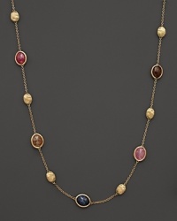 Multicolored sapphires make a timeless statement on Marco Bicego's Siviglia necklace, crafted in 18 karat yellow gold. Multicolored sapphires make a timeless statement on Marco Bicego's Siviglia necklace, crafted in 18 karat yellow gold.