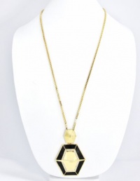 Vince Camuto Gold Tone Hexagonal Pendant Necklace with Crystals Vince Camuto Gold Tone Hexagonal Pendant Necklace with Crystals