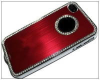 Luxury Bling Czech Rhinestone Case Cover For Apple iPhone 4 4G 4S AT&T and Verizon Silver&Red Luxury Bling Czech Rhinestone Case Cover For Apple iPhone 4 4G 4S AT&T and Verizon Silver&Red