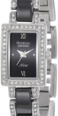 Armitron Women's 75/3955BKSV Black Ceramic Silver-Tone Swarovski Crystal Accented Bracelet Watch Armitron Women's 75/3955BKSV Black Ceramic Silver-Tone Swarovski Crystal Accented Bracelet Watch