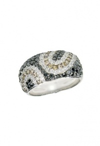 Effy Jewlery Caviar Black and White Diamond Ring, 1.48 TCW Ring size 7