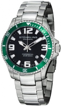 Stuhrling Original Men's 395.33P154 Aquadiver Regatta Champion Professional Diver Swiss Quartz Date Green Bezel Watch Stuhrling Original Men's 395.33P154 Aquadiver Regatta Champion Professional Diver Swiss Quartz Date Green Bezel Watch