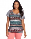 Lucky Brand Women's Plus-Size Kula Stripe Top