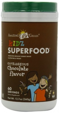 Amazing Grass Kidz SuperFood Powder, Outrageous Chocolate Flavor, 60 Servings, 360-Gram Container Amazing Grass Kidz SuperFood Powder, Outrageous Chocolate Flavor, 60 Servings, 360-Gram Container