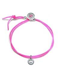 Give peace a chance: this neon cord bracelet from Alex Woo is designed to display your free-spirit with its delicate, sterling silver charm.