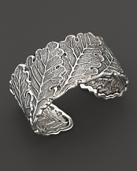 Intricately wrought sterling silver oak leaves bend and fold to form an elegant bracelet. By Buccellati. Intricately wrought sterling silver oak leaves bend and fold to form an elegant bracelet. By Buccellati.