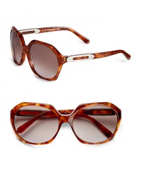 THE LOOKOversized rounded square styleAcetate framesMetal logo accented templesUVA and UVB protectionSignature case includedTHE COLORShiny light Havana with brown gradient lensesORIGINMade in Italy THE LOOKOversized rounded square styleAcetate framesMetal logo accented templesUVA and UVB protectionSignature case includedTHE COLORShiny light Havana with brown gradient lensesORIGINMade in Italy