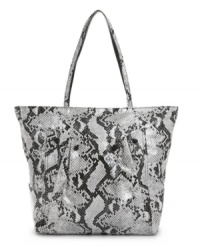 A sassy snakeskin print puts a daring spin on this classic tote shape from FALCHI by Falchi. Subtle pleating and a spacious interior give this bag an everyday exotic appeal. A sassy snakeskin print puts a daring spin on this classic tote shape from FALCHI by Falchi. Subtle pleating and a spacious interior give this bag an everyday exotic appeal.
