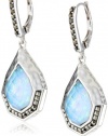 Judith Jack Waterfall Sterling Silver, Marcasite and Blue Opal Drop Earrings