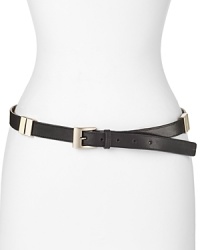 This leather and calf hair Cole Haan belt gives your style options, designed to switch from solid to spot-splashed depending on your outfit. This leather and calf hair Cole Haan belt gives your style options, designed to switch from solid to spot-splashed depending on your outfit.