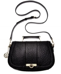 Upgrade any ensemble instantly with this elegant silhouette from DKNY. A convenient crossbody strap keeps the look modern, while sumptuous leather and golden signature hardware lend an undecidedly refined feel. Upgrade any ensemble instantly with this elegant silhouette from DKNY. A convenient crossbody strap keeps the look modern, while sumptuous leather and golden signature hardware lend an undecidedly refined feel.