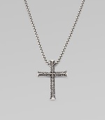 A handsome, utterly modern cross in pure sterling silver. Sterling silver Pendant, about 1½ long Necklace, about 20 long Imported 