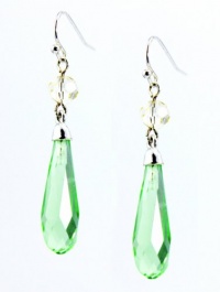 Charter Club Earrings, Silver-Tone and Pale Green Teardrop Bead Dangle Earrings Charter Club Earrings, Silver-Tone and Pale Green Teardrop Bead Dangle Earrings
