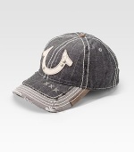 A studded horseshoe is at the center of this pinstriped hat made of a soft linen blend. 55% linen/45% cottonHand washImported