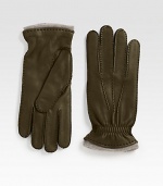 EXCLUSIVELY OURS. The perfect gift, crafted of supple deerskin with cashmere lining for maximum warmth.Cashmere liningDry clean by leather specialistMade in Italy