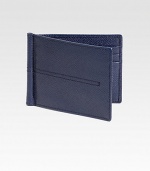 Textured leather design enhanced by stitch detail and interior money clip.Six card slotsLeather4½W x 3½HMade in Italy