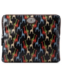 When it comes to transporting your tablet, go for something wild with this posh animal print design from Fossil. Durable coated canvas is dressed in a fun, care-free pattern and signature hardware with a sturdy zip-top closure, so your gadget stays perfectly in place when you're on-the-move. When it comes to transporting your tablet, go for something wild with this posh animal print design from Fossil. Durable coated canvas is dressed in a fun, care-free pattern and signature hardware with a sturdy zip-top closure, so your gadget stays perfectly in place when you're on-the-move.
