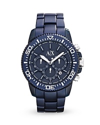 Armani Exchange encourages you to embrace your sporty side with this chunky chronograph watch. Boldly styled and designed for maximum durability, it's a game changer. Armani Exchange encourages you to embrace your sporty side with this chunky chronograph watch. Boldly styled and designed for maximum durability, it's a game changer.