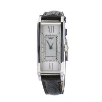 Emporio Armani Women's AR0785 Stainless Steel Case Black Leather Strap Silver Dial Watch Emporio Armani Women's AR0785 Stainless Steel Case Black Leather Strap Silver Dial Watch
