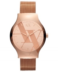 With a strong and stylish mesh steel bracelet, this AX Armani Exchange watch blends the best of both worlds. With a strong and stylish mesh steel bracelet, this AX Armani Exchange watch blends the best of both worlds.