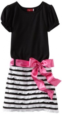 Ruby Rox Kids Girls 7-16 Drop Waist Eyelash Dress, Black/White/Pink, 14 Ruby Rox Kids Girls 7-16 Drop Waist Eyelash Dress, Black/White/Pink, 14