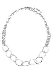 Barse Sterling Silver Hammered Link Necklace