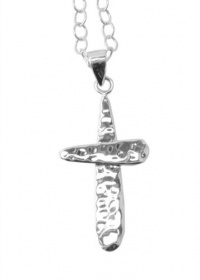 Barse Sterling Silver Hammered Cross Necklace Barse Sterling Silver Hammered Cross Necklace