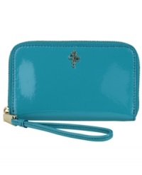 Keep your technology protected and stylish with the Jitney Electronic Wristlet. The front pocket easily holds your iPhone or PDA, while interior slots conveniently keep your credit cards organized. Keep your technology protected and stylish with the Jitney Electronic Wristlet. The front pocket easily holds your iPhone or PDA, while interior slots conveniently keep your credit cards organized.