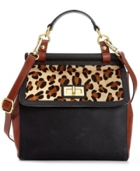 Soft saffiano leather and posh leopard print haircalf make this Giani Bernini bag a fall season essential. Adorned with golden hardware, subtle detail stitching and plenty of interior pockets, it's the epitome of fashion and function. Soft saffiano leather and posh leopard print haircalf make this Giani Bernini bag a fall season essential. Adorned with golden hardware, subtle detail stitching and plenty of interior pockets, it's the epitome of fashion and function.