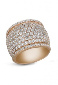 Effy Jewlery 18K Rose Gold Wide Band Diamond Ring, 3.96 TCW Ring size 7 Effy Jewlery 18K Rose Gold Wide Band Diamond Ring, 3.96 TCW Ring size 7