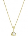 T Tahari Bamboo Gold Necklace with White Oval Pendant Necklace