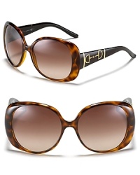 Gucci Rounded Rectangle Oversized Sunglasses with Gucci Bridle Gucci Rounded Rectangle Oversized Sunglasses with Gucci Bridle