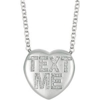 Genuine Ibiza Sterling Silver 16 Sweethearts .02 Ctw Diamond Necklace 17X17 mm Text Me With 2 Ext Box Grams 6.4.100% Satisfaction Guaranteed.