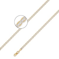 14K Solid 2 Two Tone Yellow White Gold Gucci - Mariner Chain Necklace 3mm (7/64 in.) 18 in. 14K Solid 2 Two Tone Yellow White Gold Gucci - Mariner Chain Necklace 3mm (7/64 in.) 18 in.